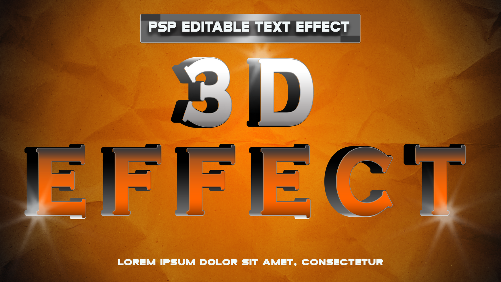 3d effect text effect psd