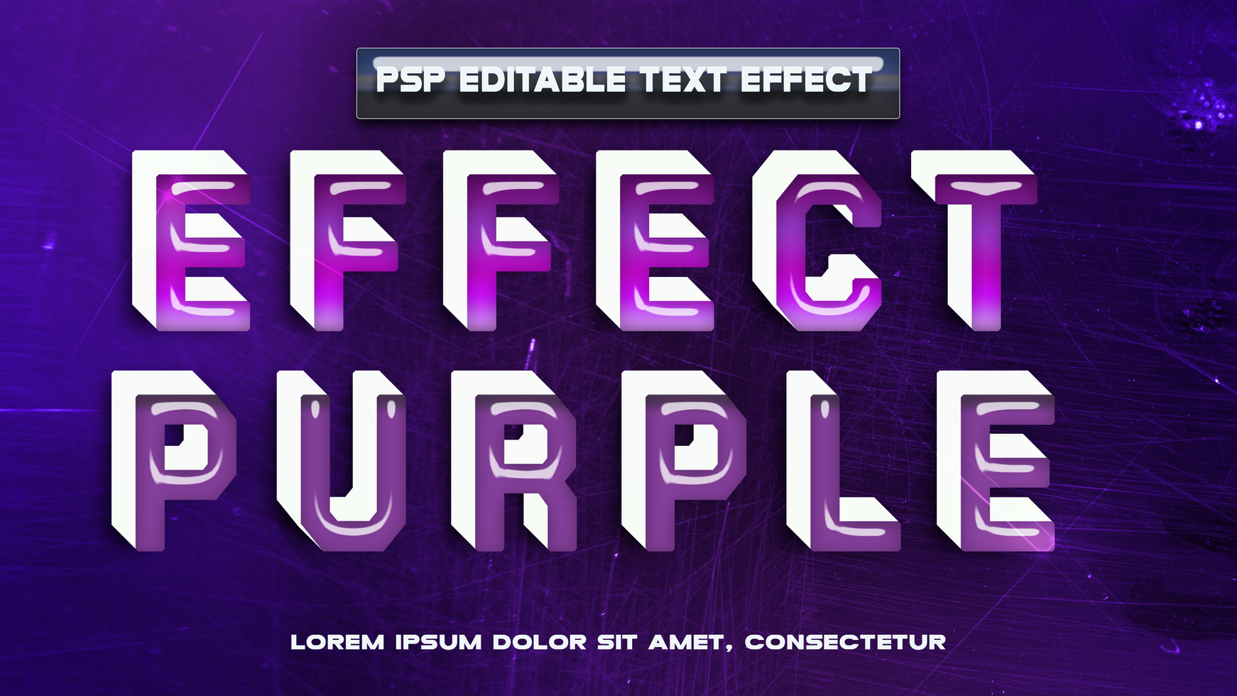 effect purple text effect psd
