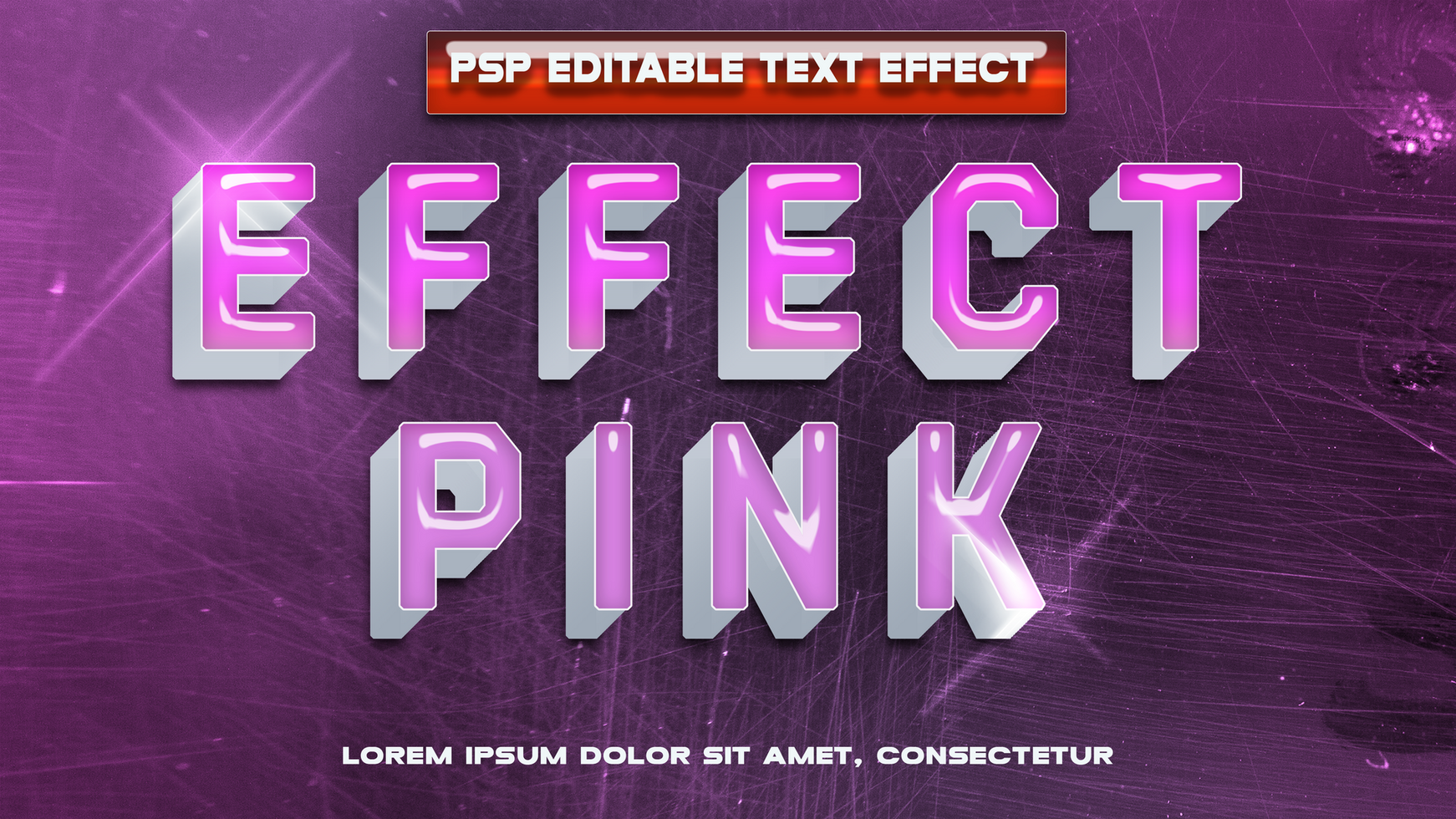 effect pink text effect psd