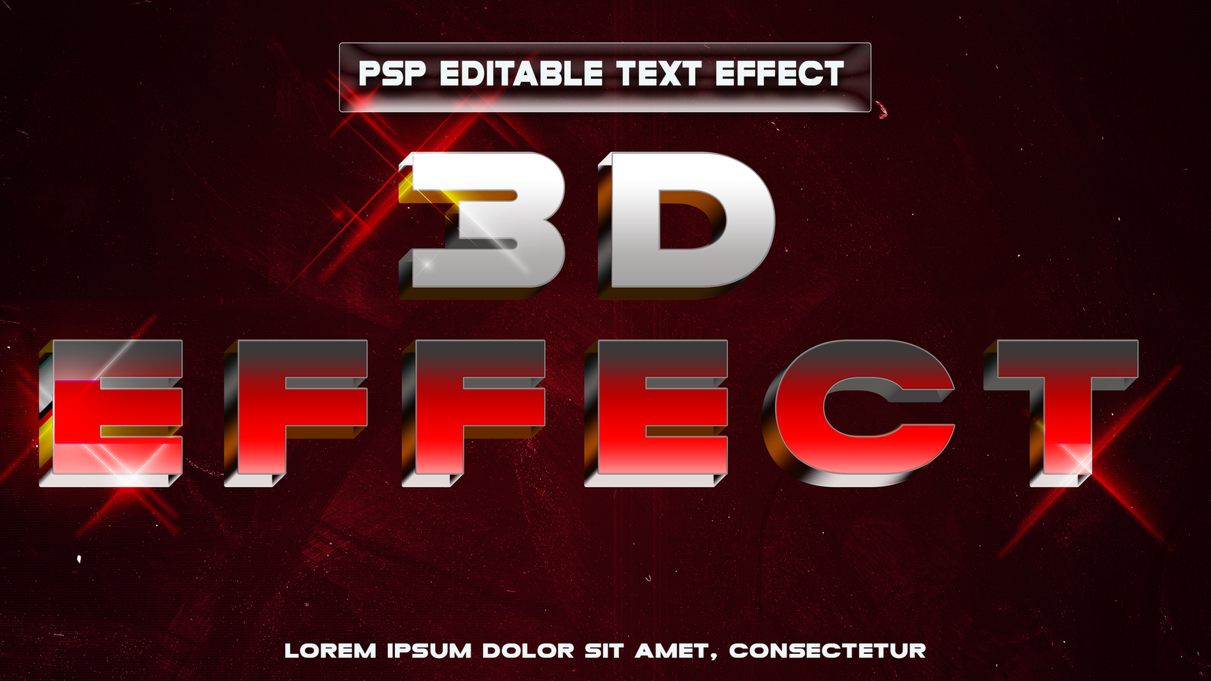 3d effect text psd