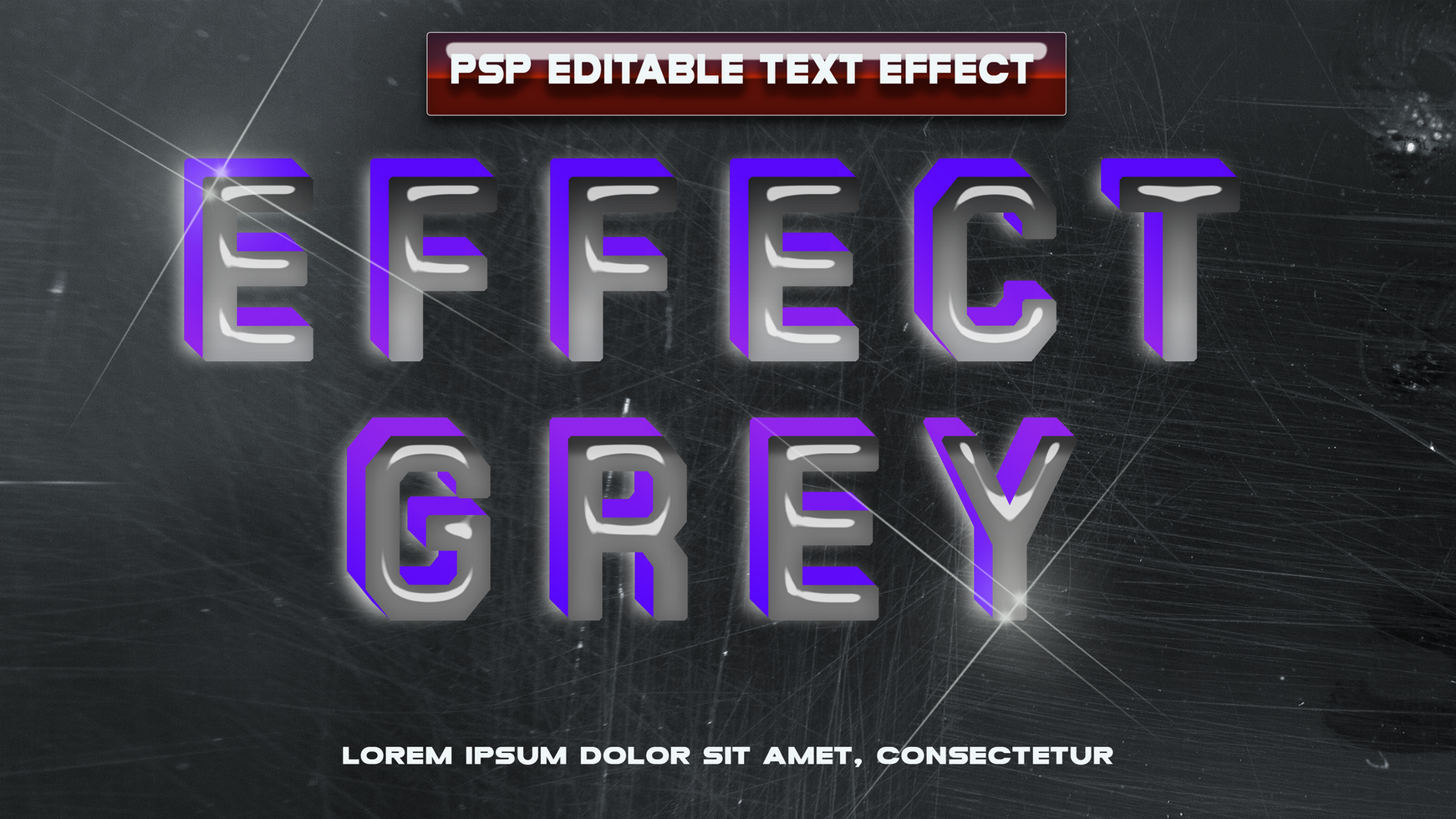 effect grey text editable psd