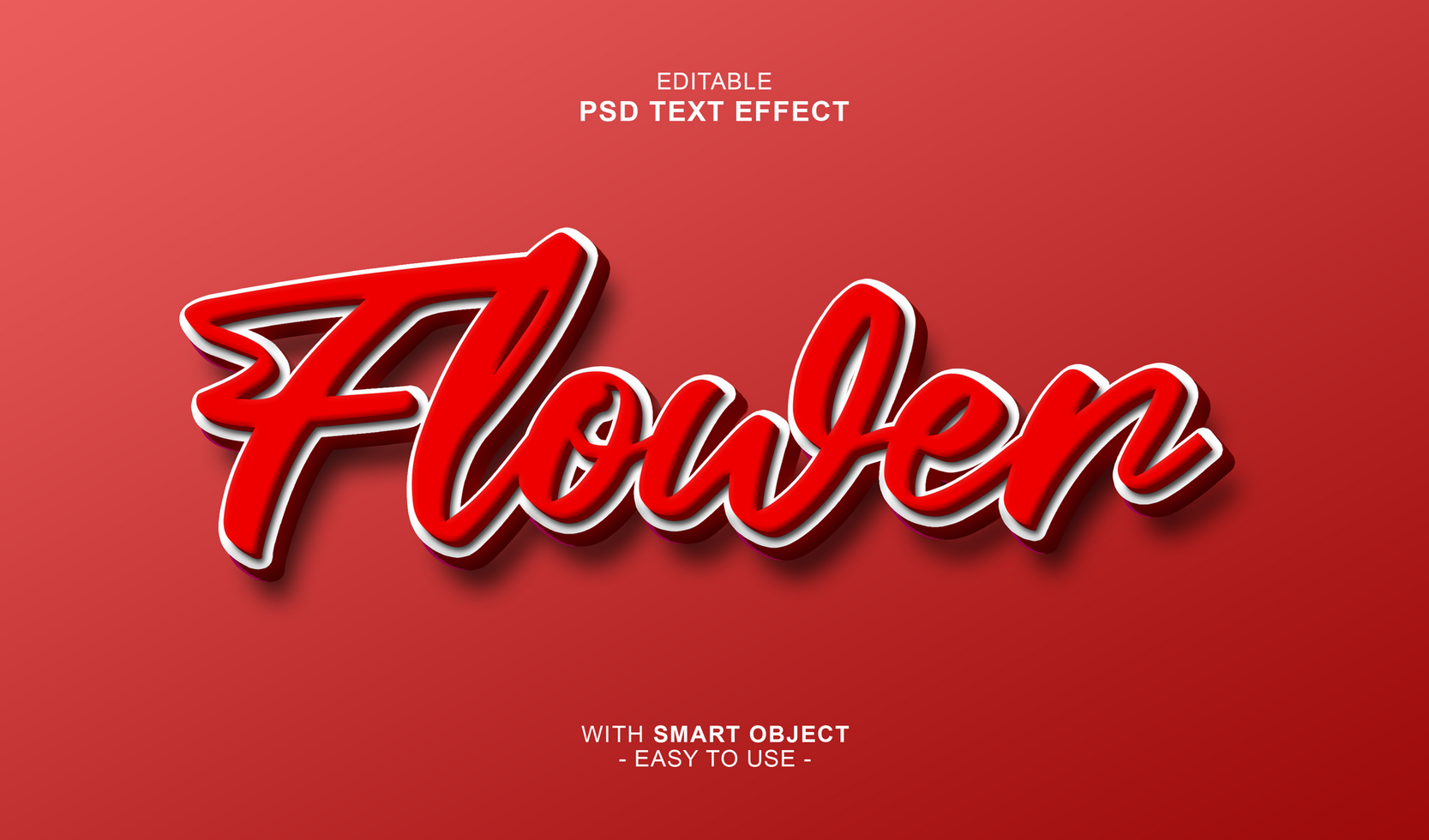 3d editable flower text effect typography style template psd
