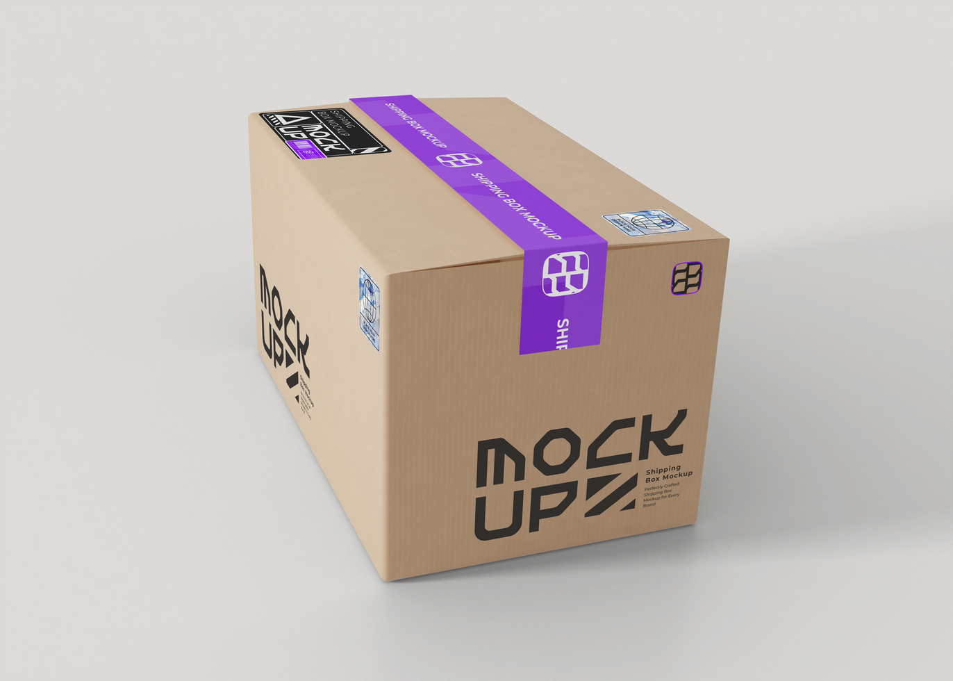 Cardboard Box Branding Mockup psd