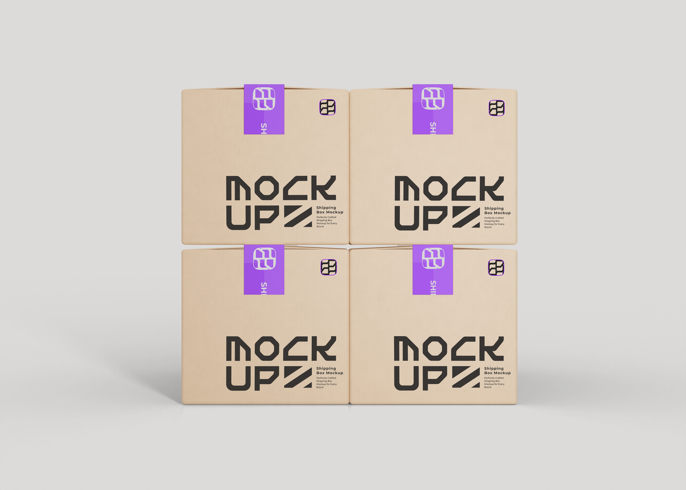 Taped Packaging Box Mockup psd