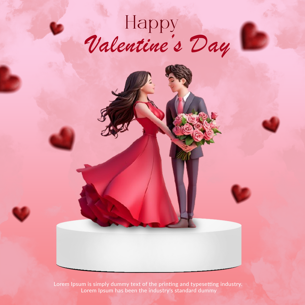 Romantic Couple Embracing Valentine s Day Joy psd