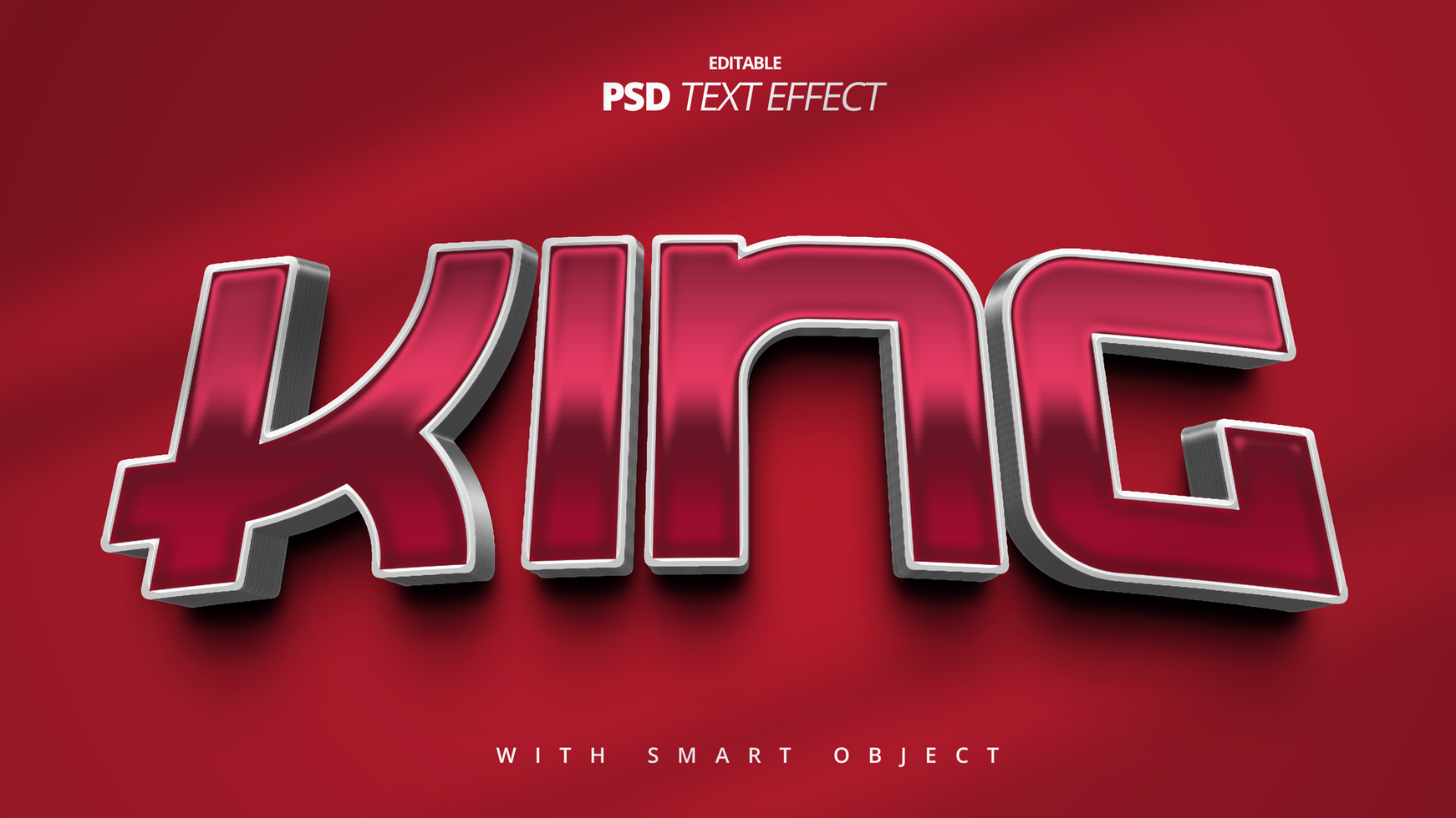 3d king game retro light text effect psd