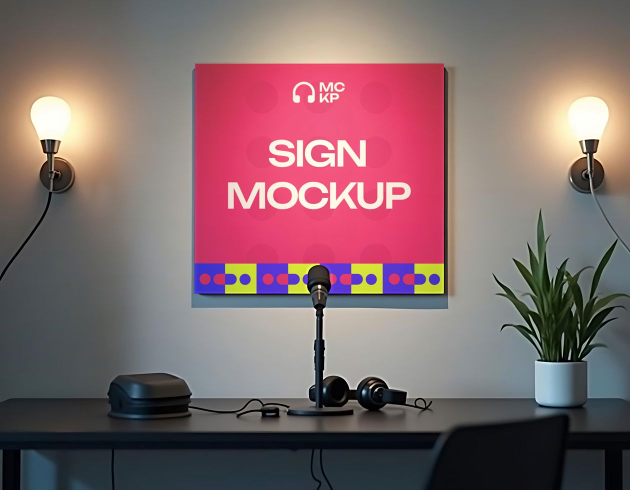Sign Podcast Mockup psd