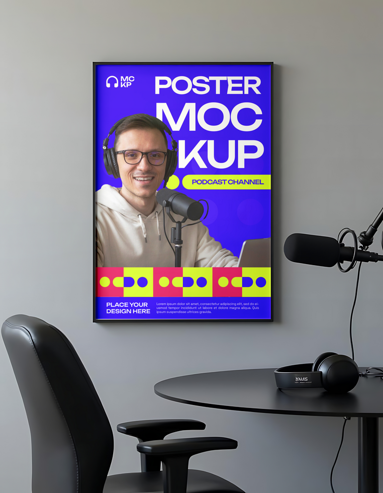 Poster Frame Podcast Mockup psd