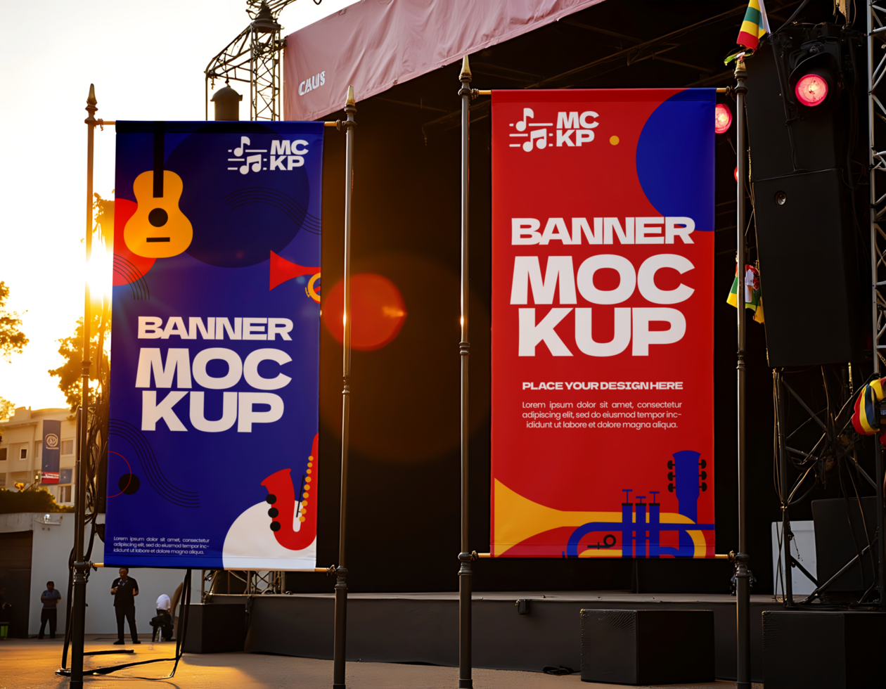 vertical banner Music Concert Mockup psd