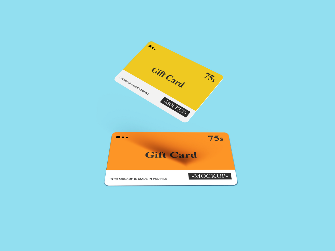 Two Gift Card Mockups Template psd