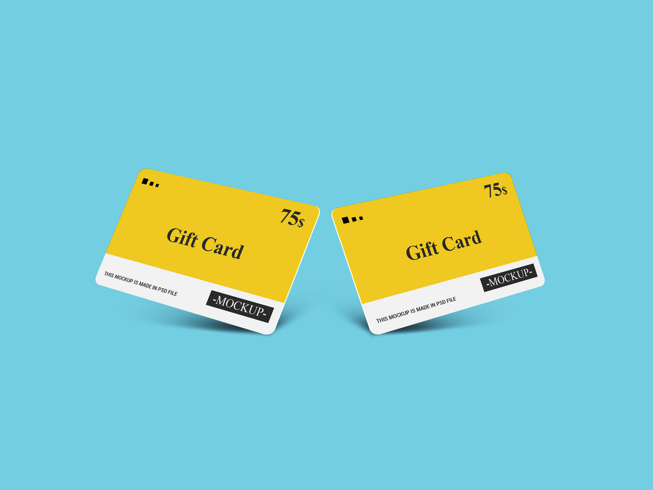 Two Front View Gift Card Mockups psd