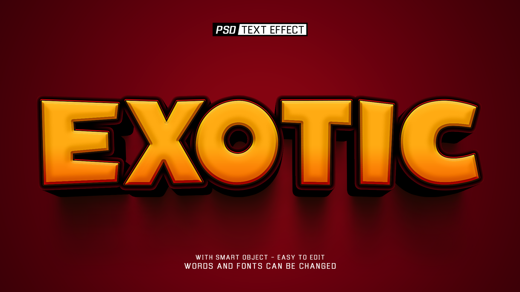 exotic 3d text effect psd