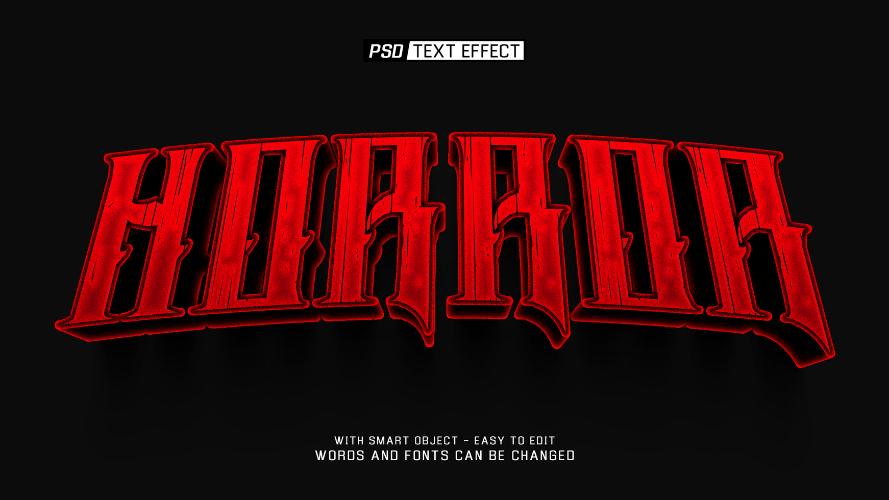 horror 3d text effect psd