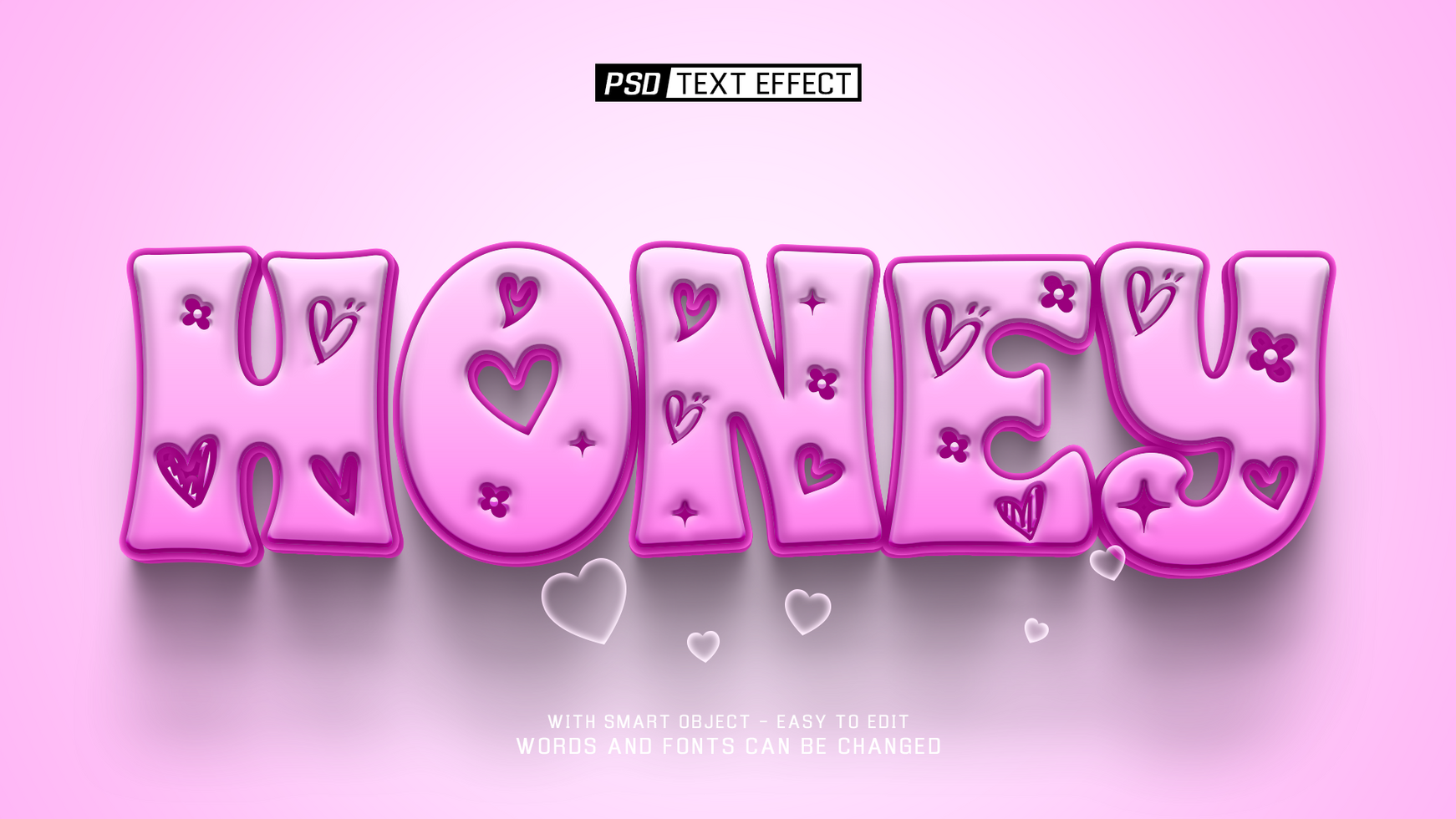 honey 3d text effect psd