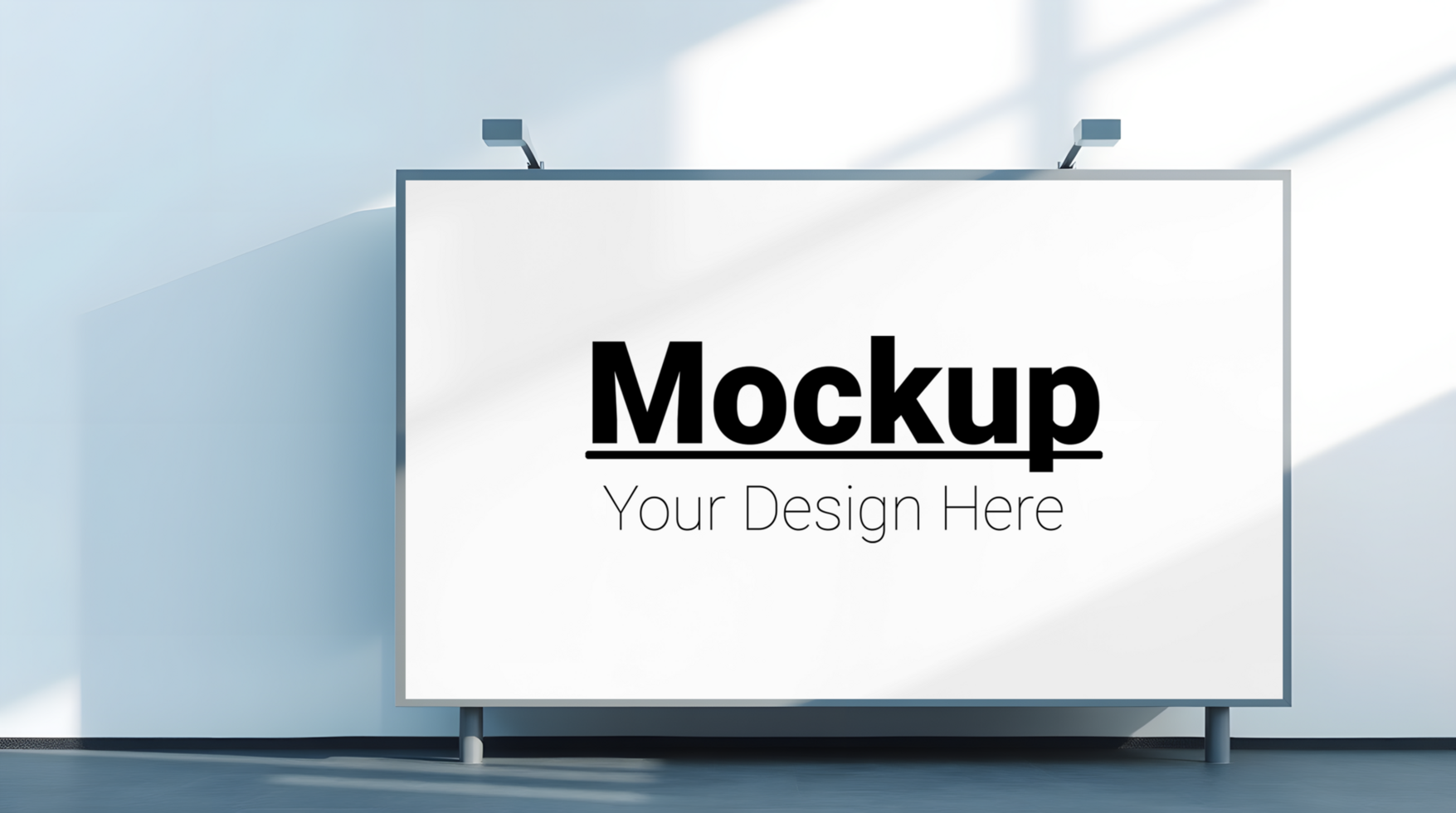 Layout of a billboard on the facade of a neutral building psd