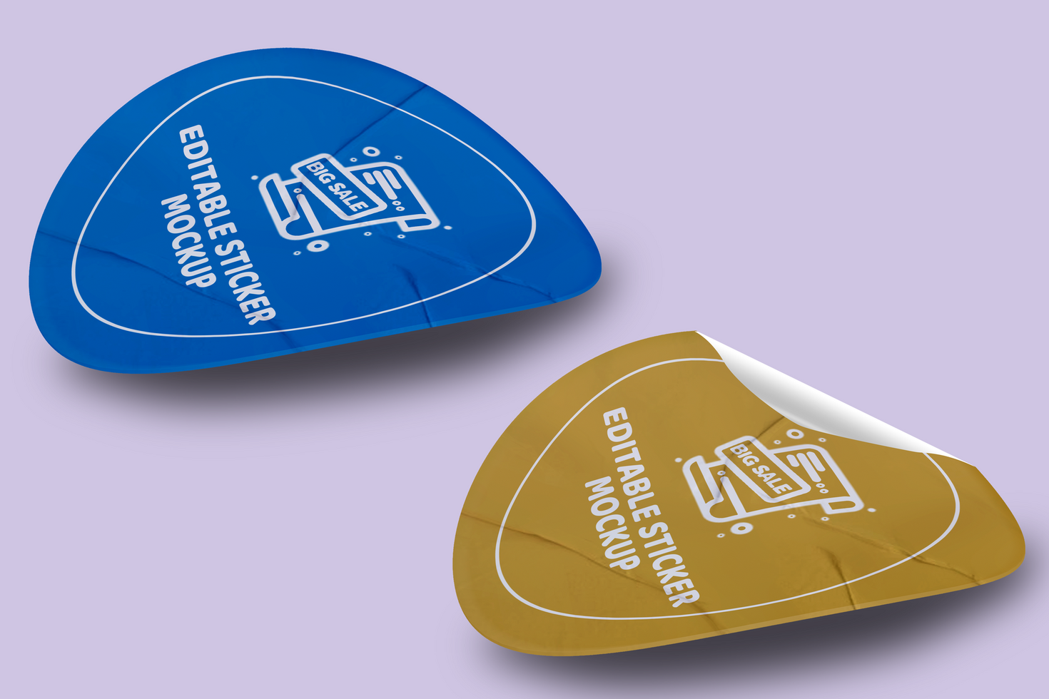 Creative Round Sticker Mockup Design Template Promotional Label Tag psd