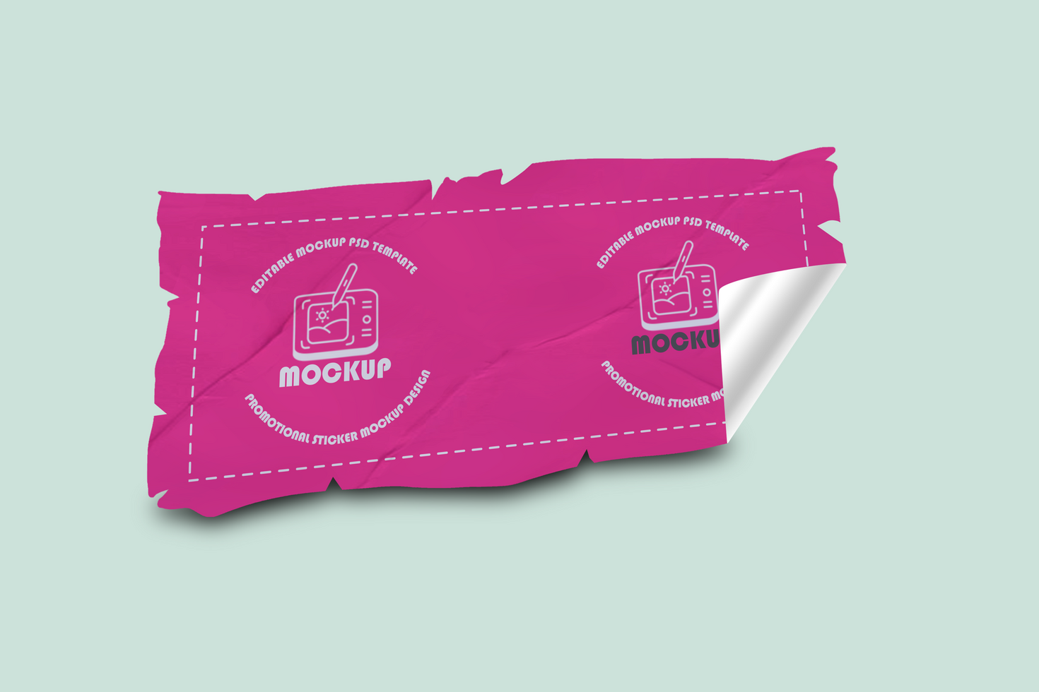 Sticker Mockup Design Template Torn Paper Promotional Label Tag Mockup psd