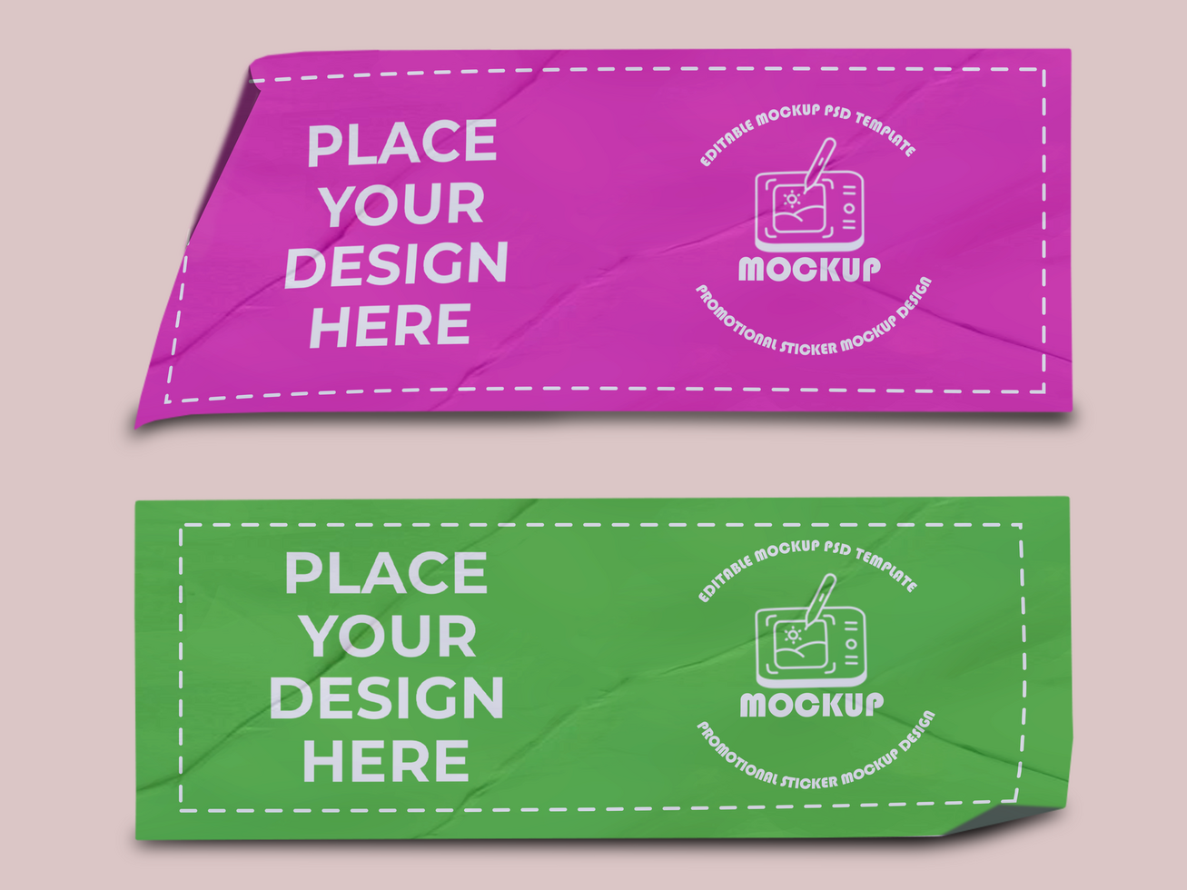 Promotional Rectangle Sticker Mockup Design Template psd