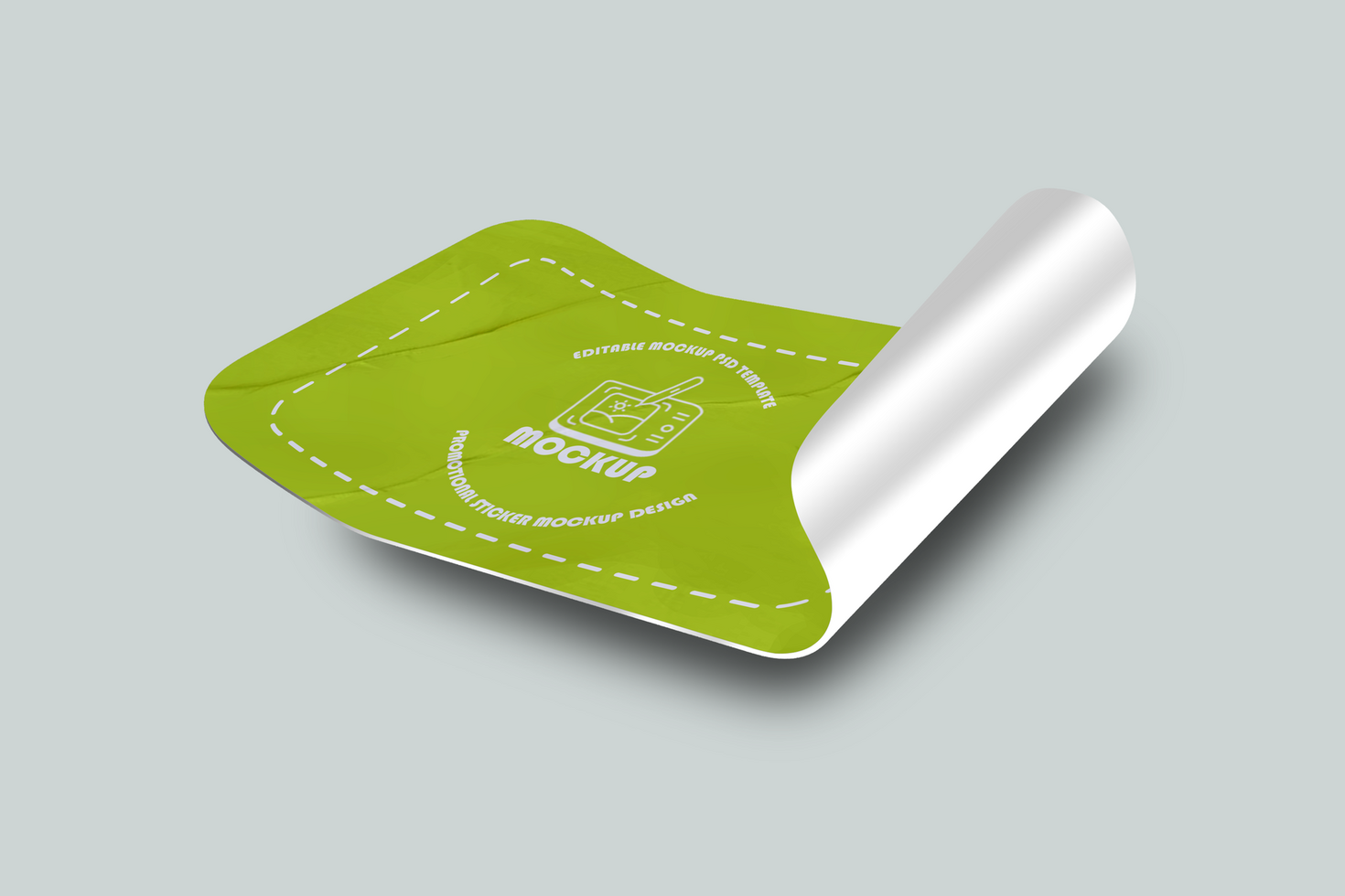 Promotional Fold Sticker Mockup Design Template Label Tag psd