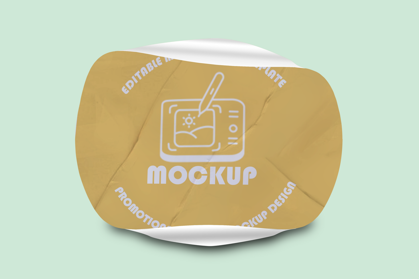 Paper Fold Sticker Mockup Design Template Promotional Label Tag Mockup psd