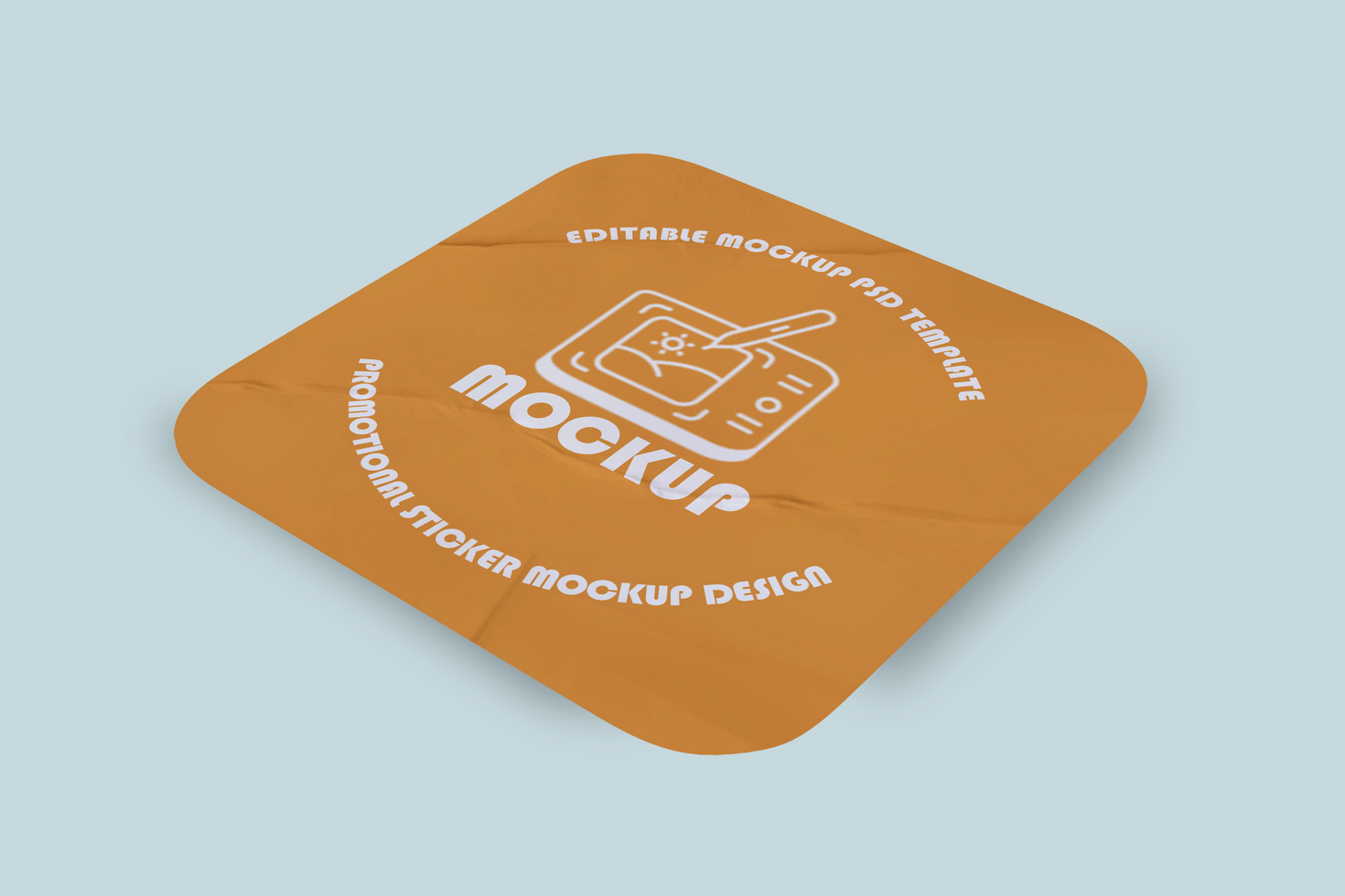 Top View Square Sticker Mockup Design Template Promotional Label Tag Mockup psd