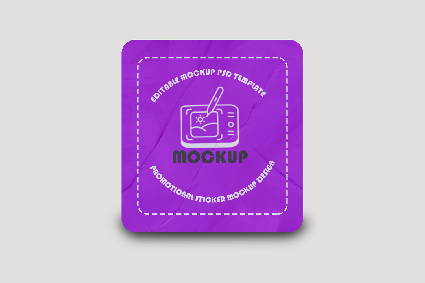 Realistic Square Sticker Mockup Design Template Promotional Label Tag Mockup psd