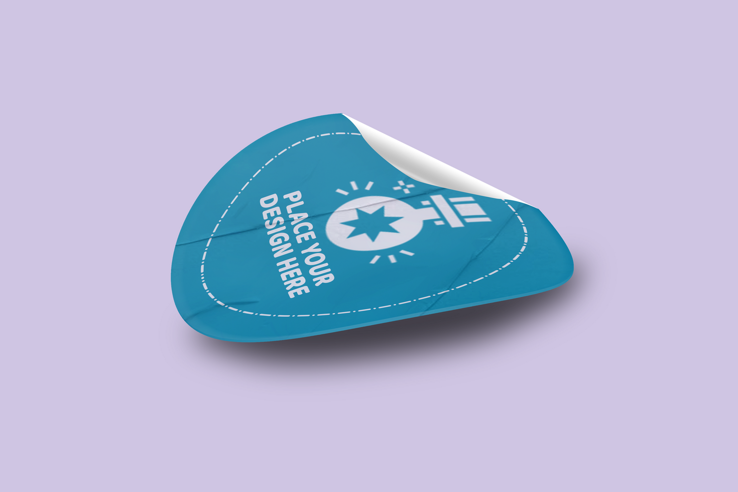 Oval Peeling Sticker Mockup Design Template Promotional Label Tag Mockup psd