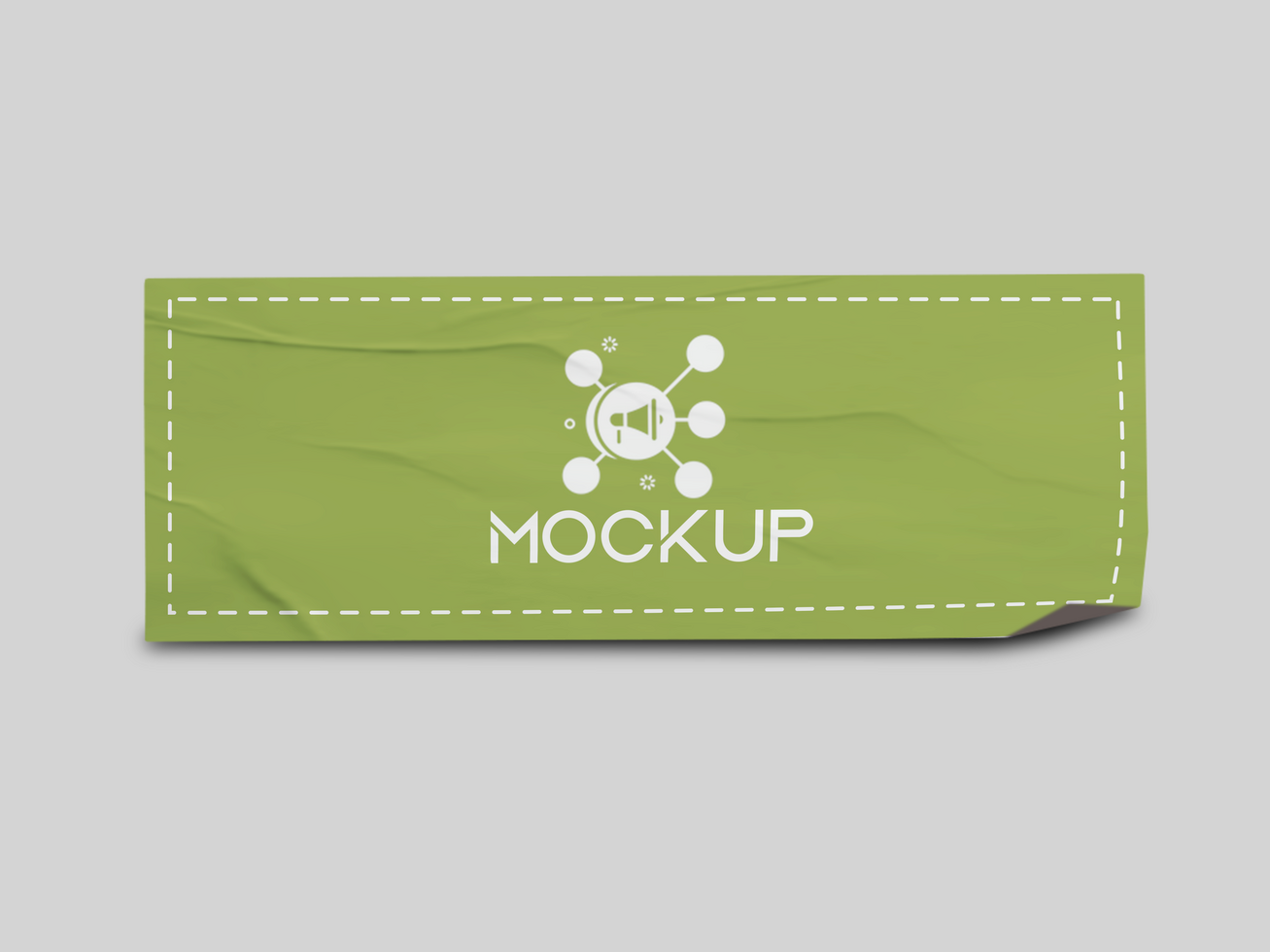 Realistic Rectangle Tag Sticker Mockup Design Template Promotional Label psd