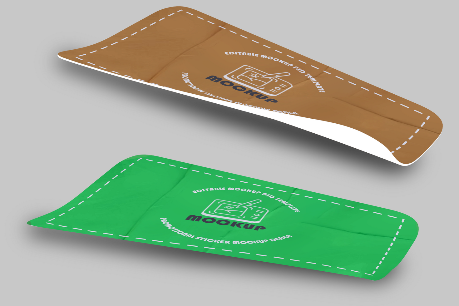 Rectangle Promo Sticker Mockup Design Template psd