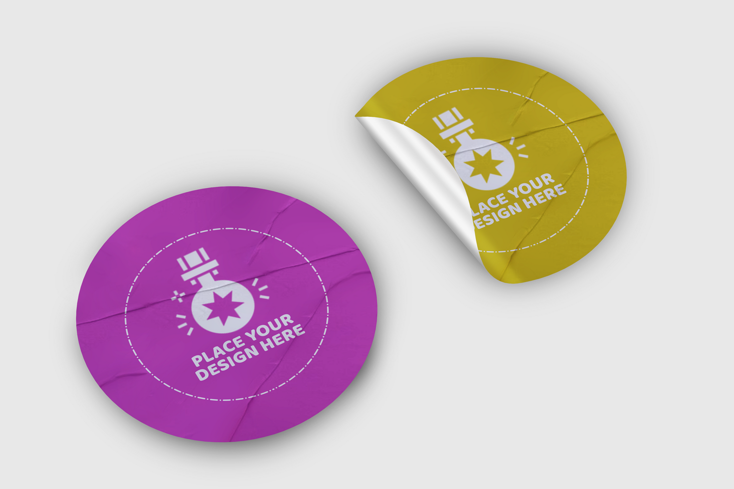 Top View Tag Sticker Mockup Design Template Promotional Label Tag Mockup psd