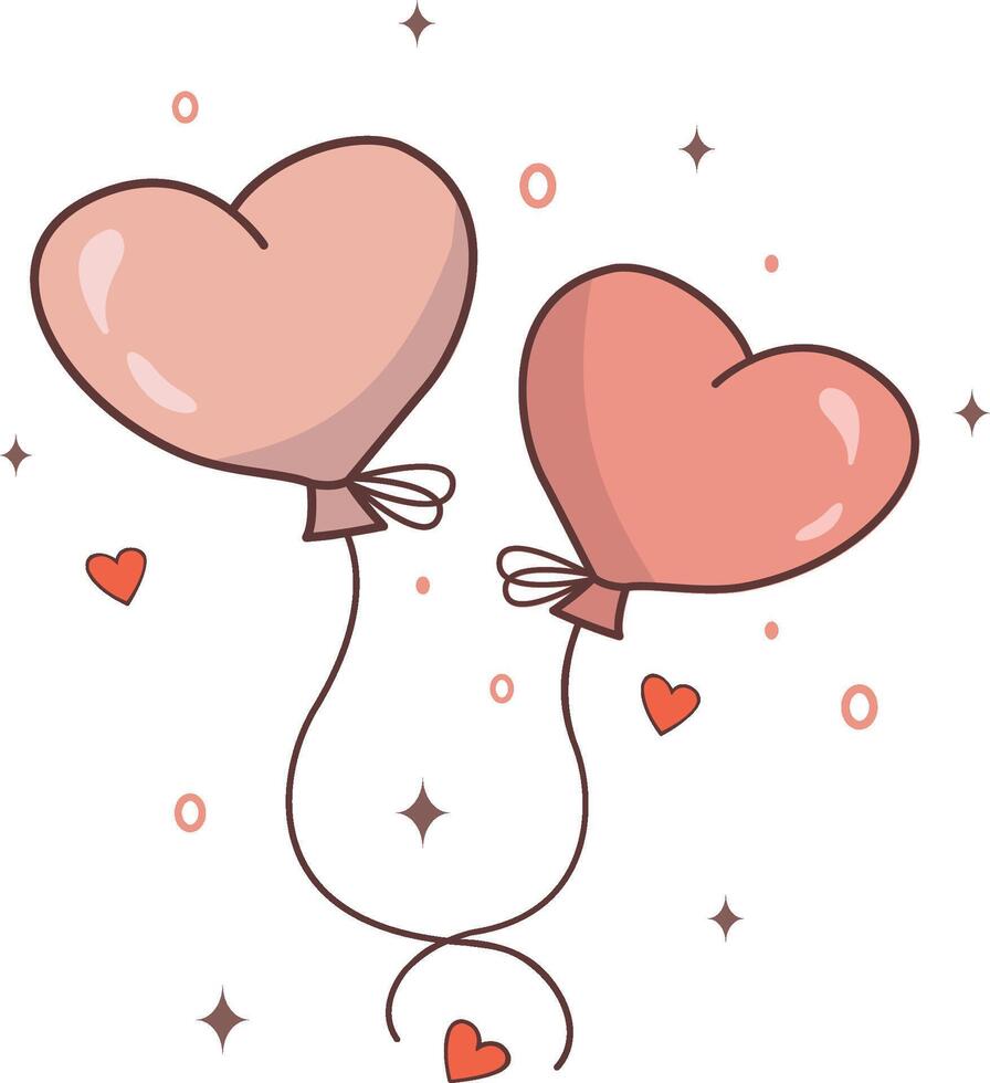 Balloons in the form of hearts. illustration of balloons. Illustration for Valentine's day and wedding. vector