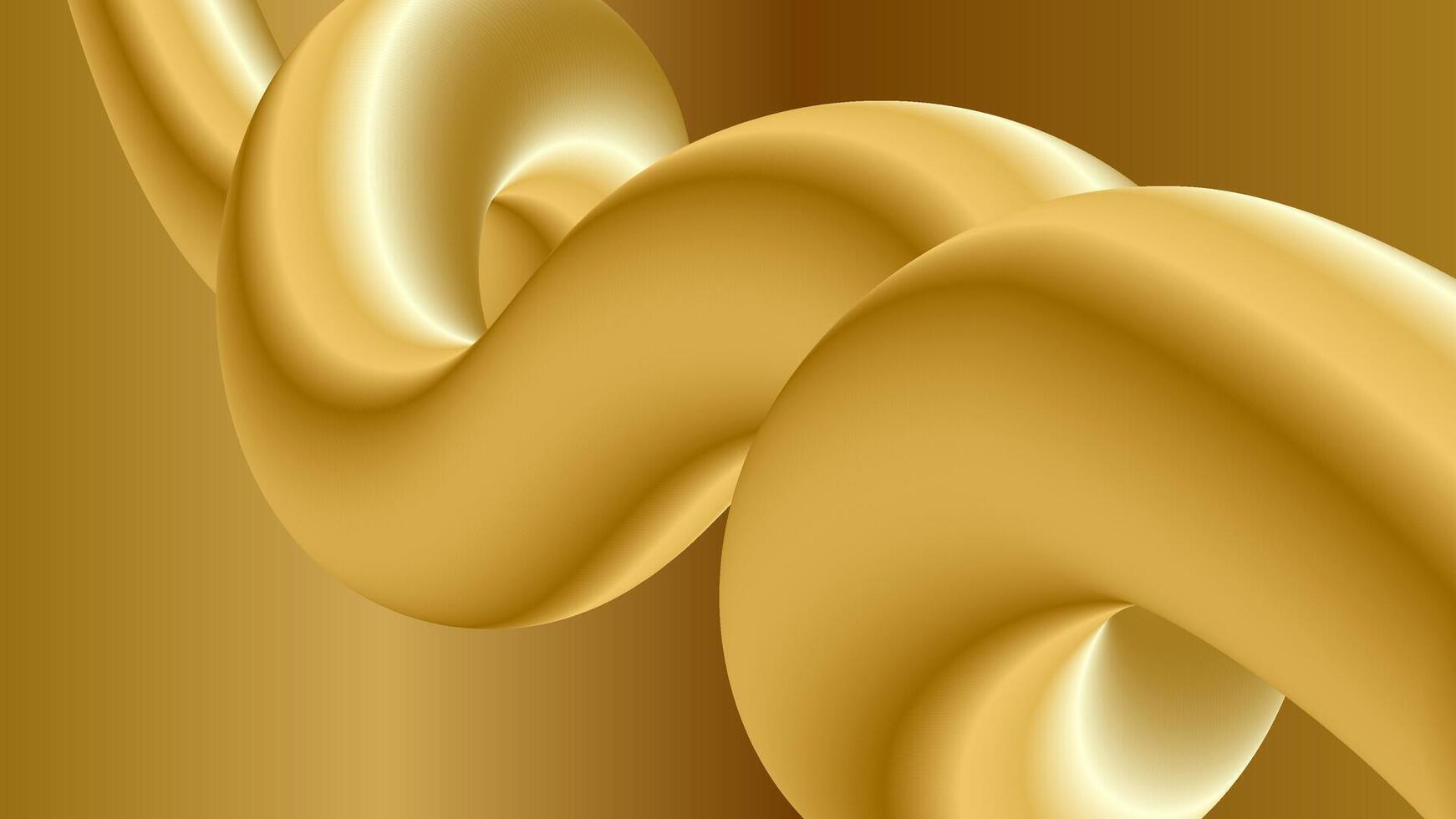 Golden Metallic Abstract Curve or Wave vector
