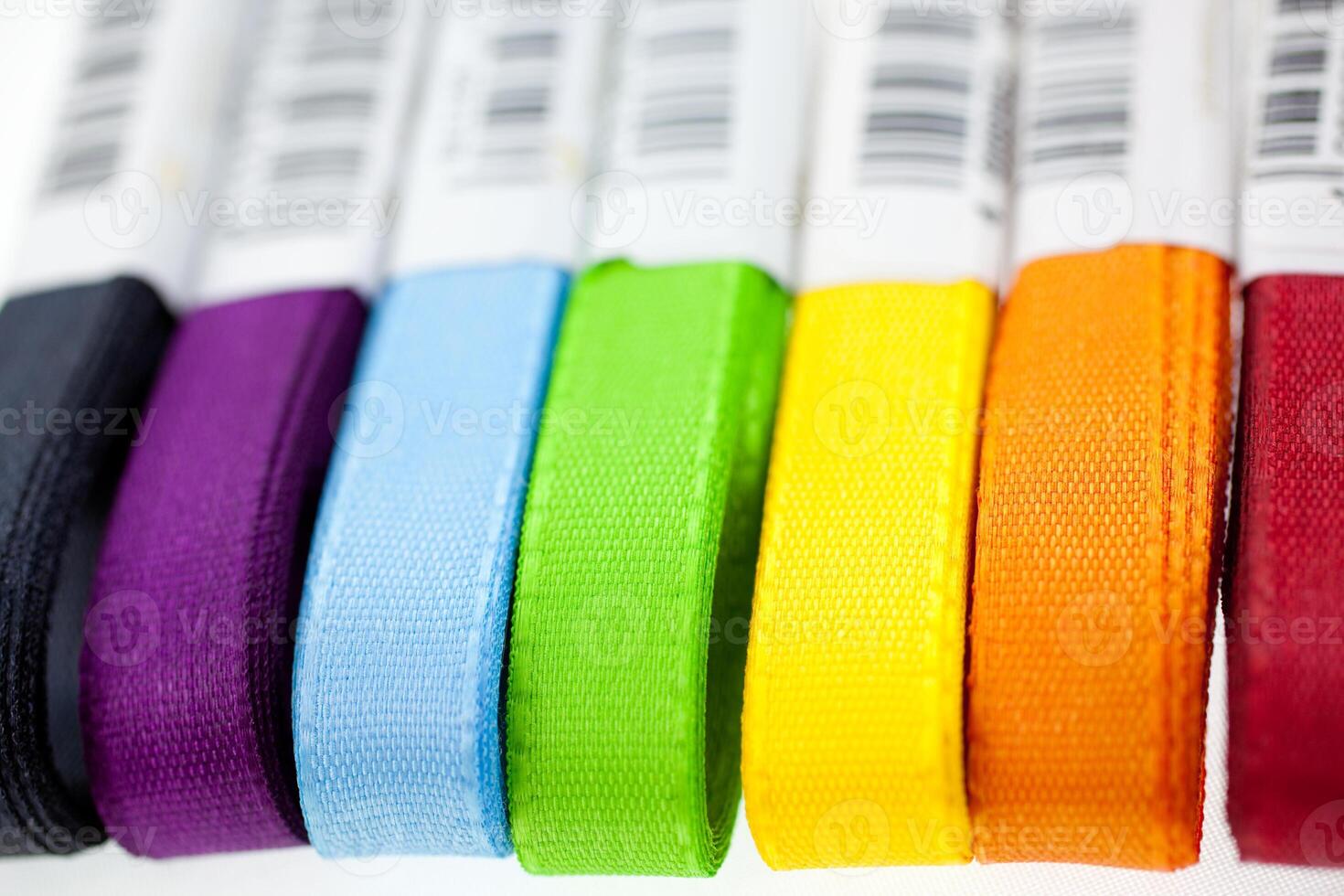 seven rainbow colored ribbons photo