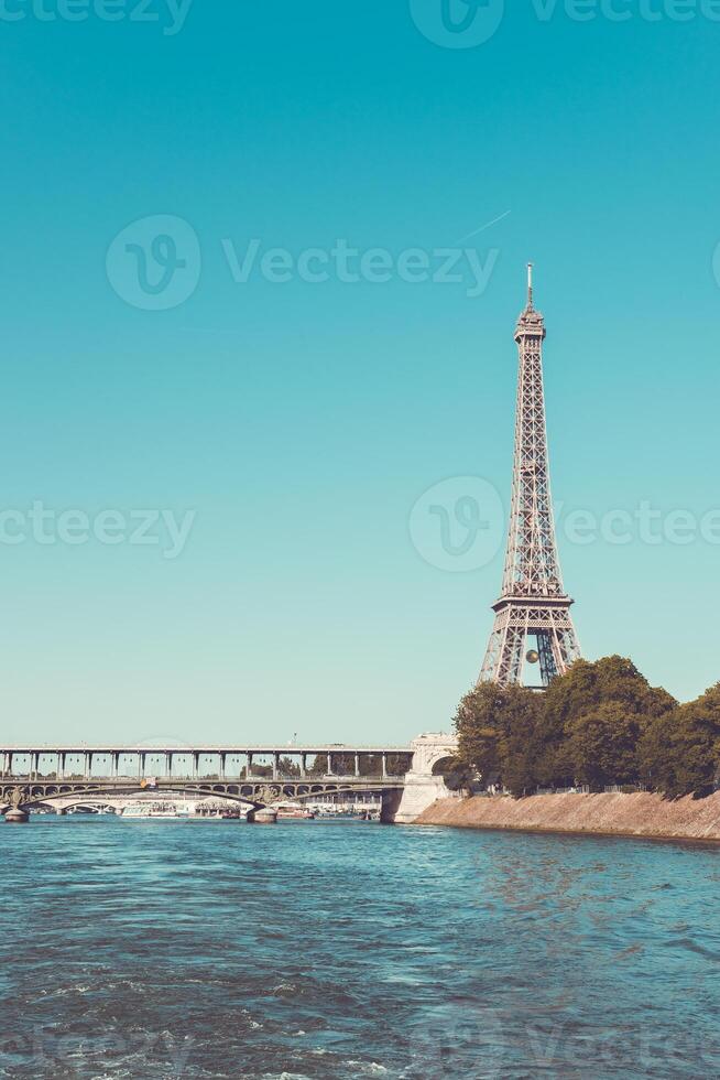 The Eiffel tower and the Seine river photo