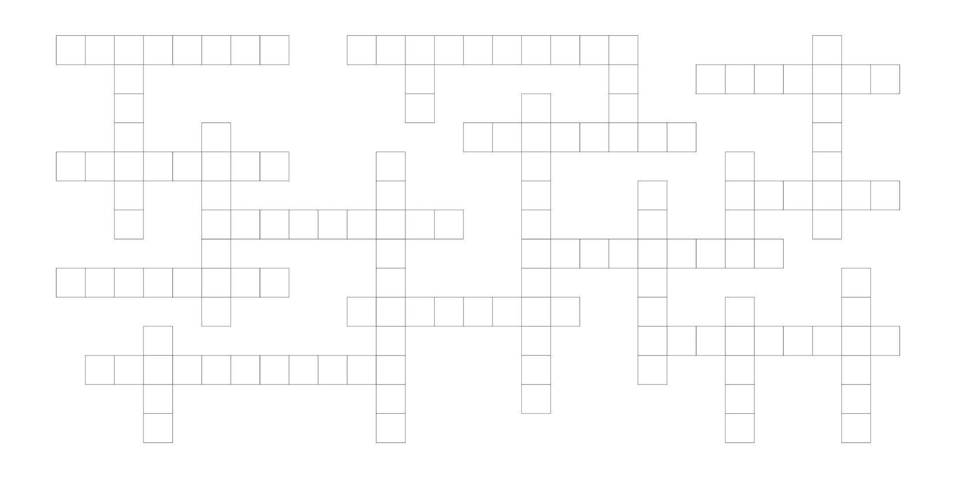 Crossword logo with grid and empty word boxes. Flat concept isolated on white for web and print use. vector