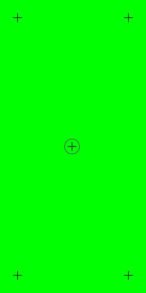Chroma key vertical green background with tracking points. Perfect for VFX in social media production. flat design. vector