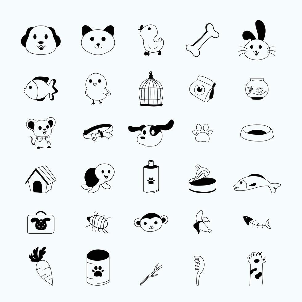 Pet Hand Drawn Illustration Pack vector