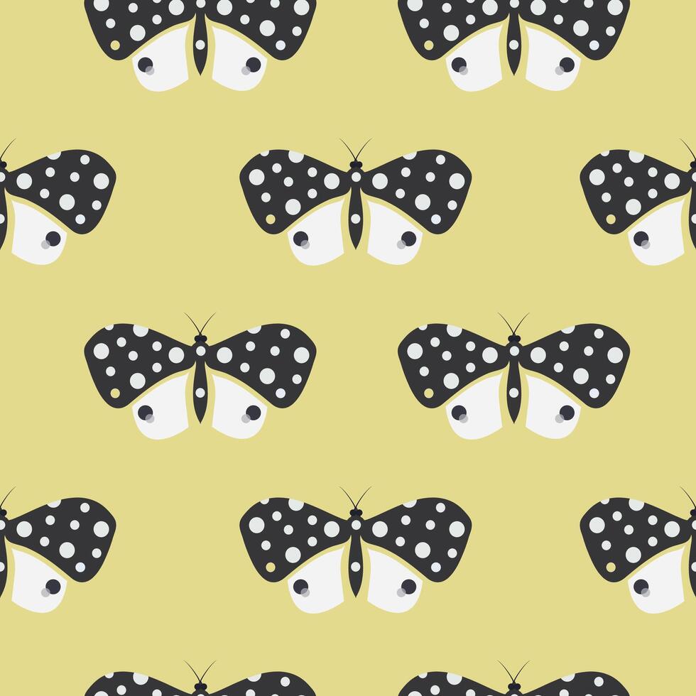 Butterfly seamless pattern. Monochrome butterflies patterned design for wallpaper, print, fabric, notebook. vector