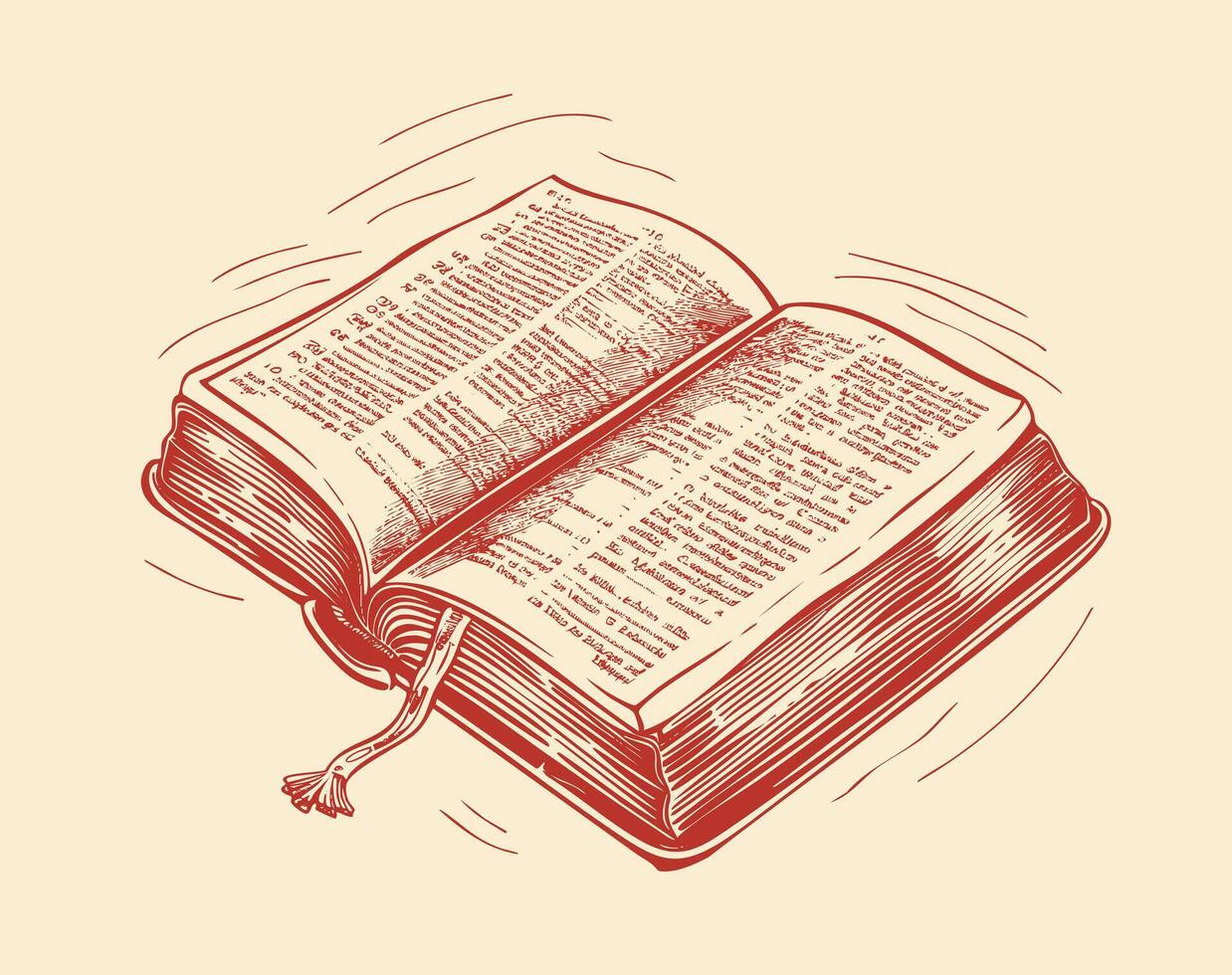 An open book lies vector