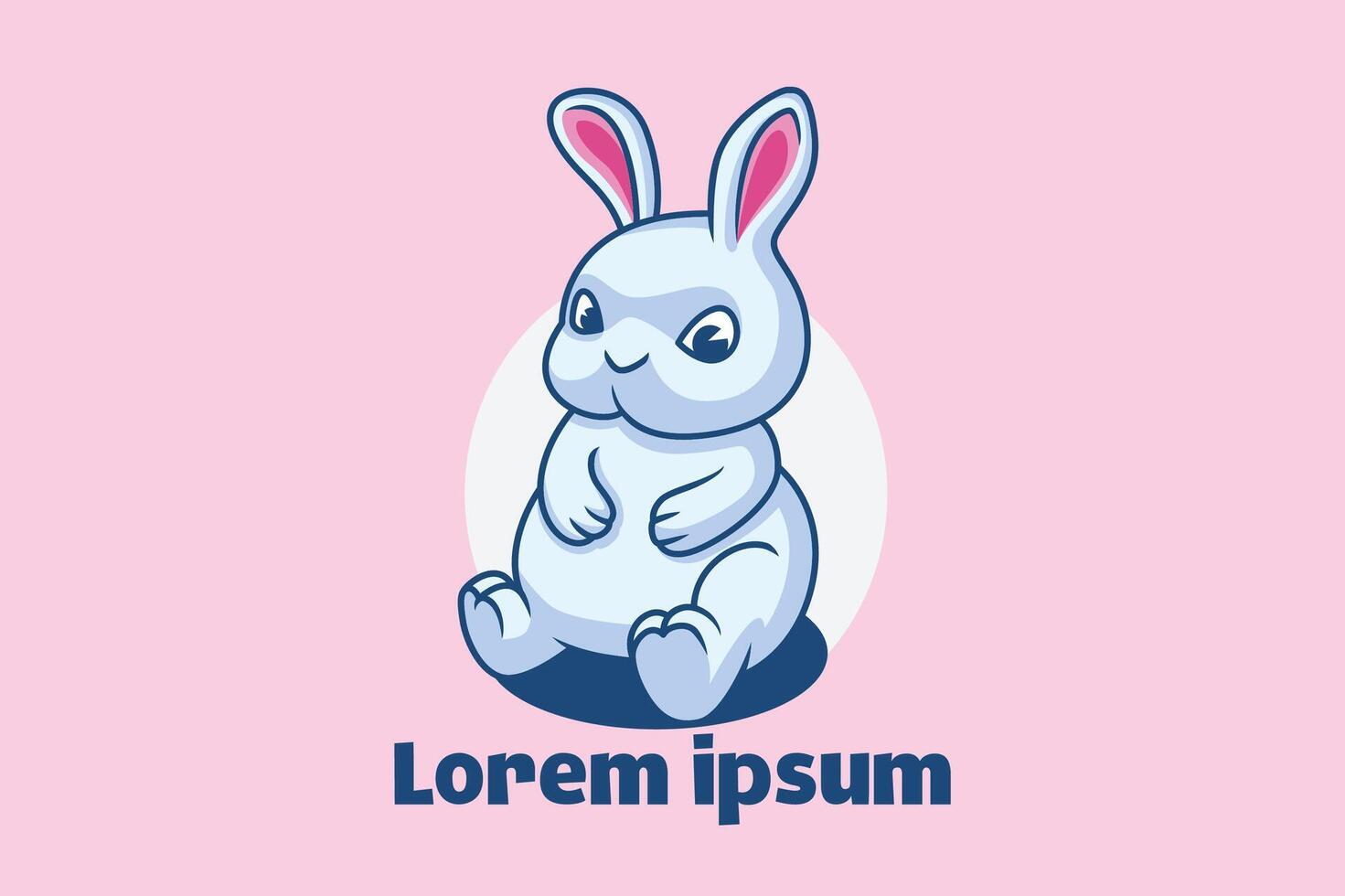 Cute and chubby rabbit mascot character vector