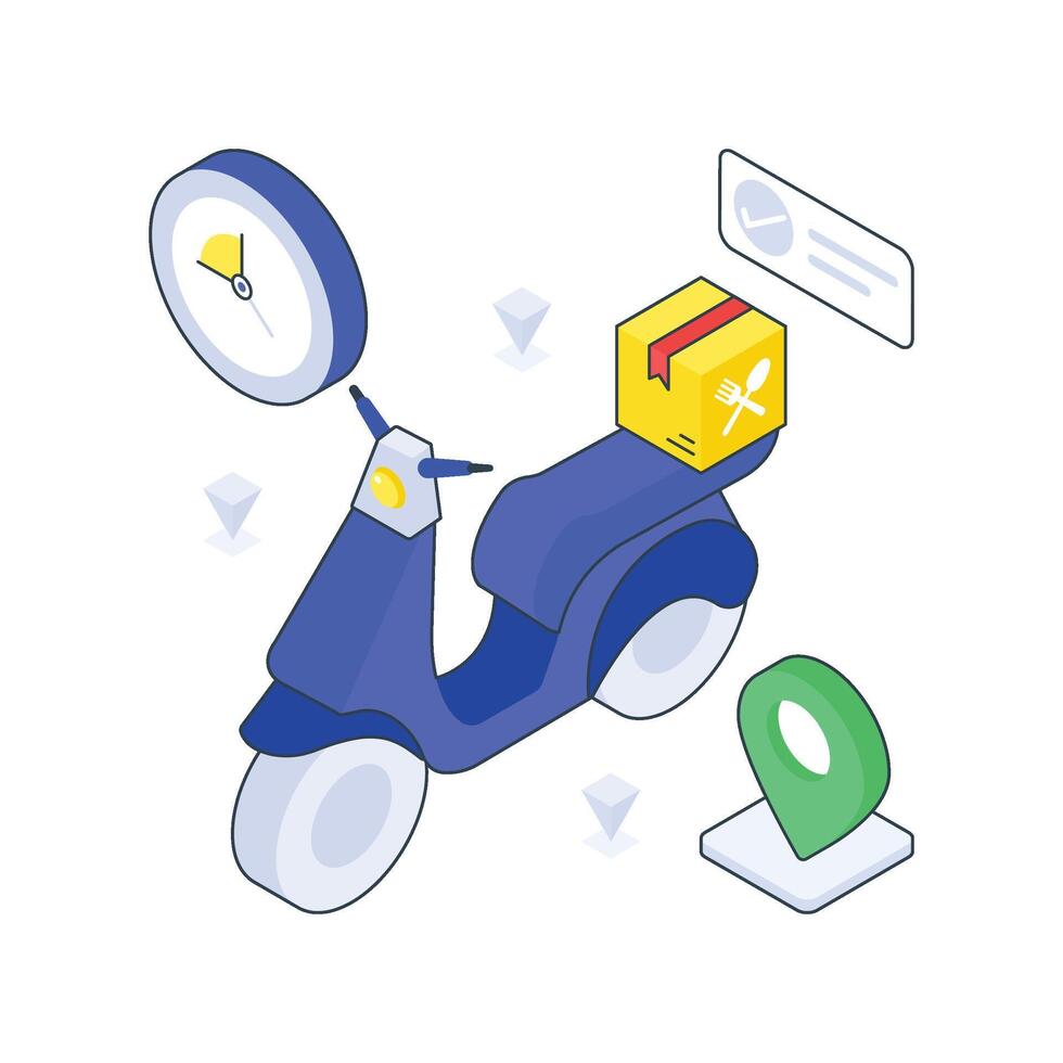 Delivery On Time isometric Colored illustration vector