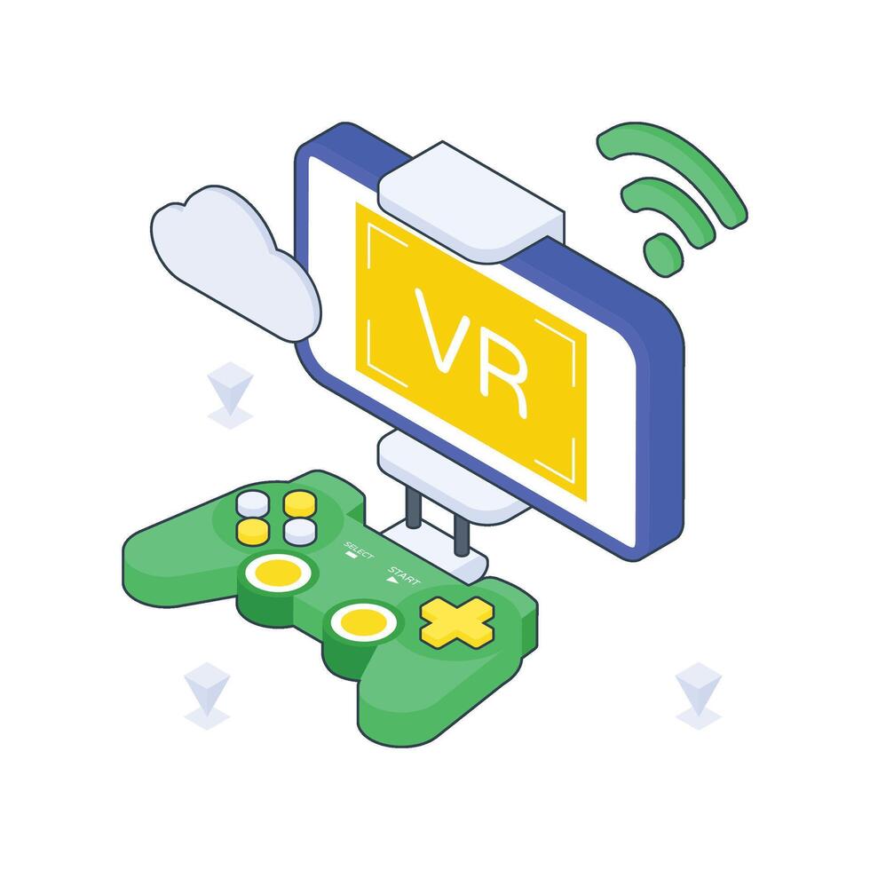 Game Pad isometric Colored illustration vector