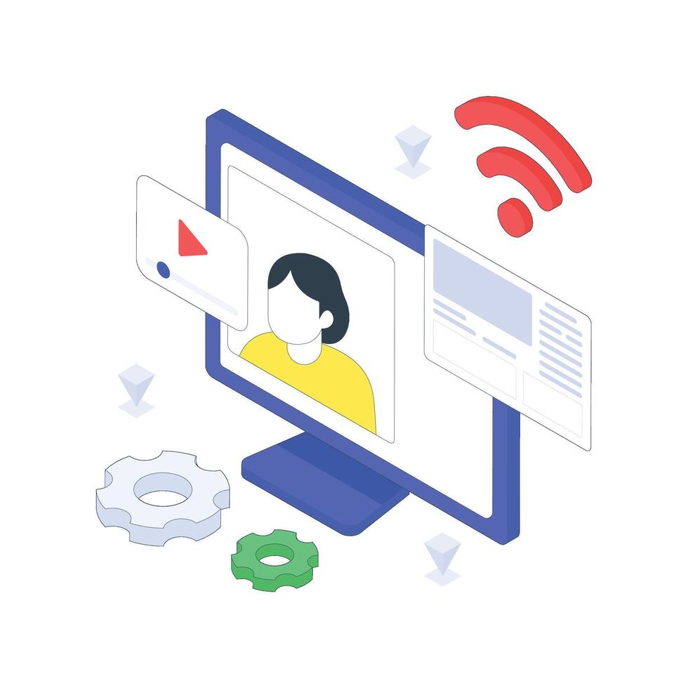 Web Workshop isometric Colored illustration vector