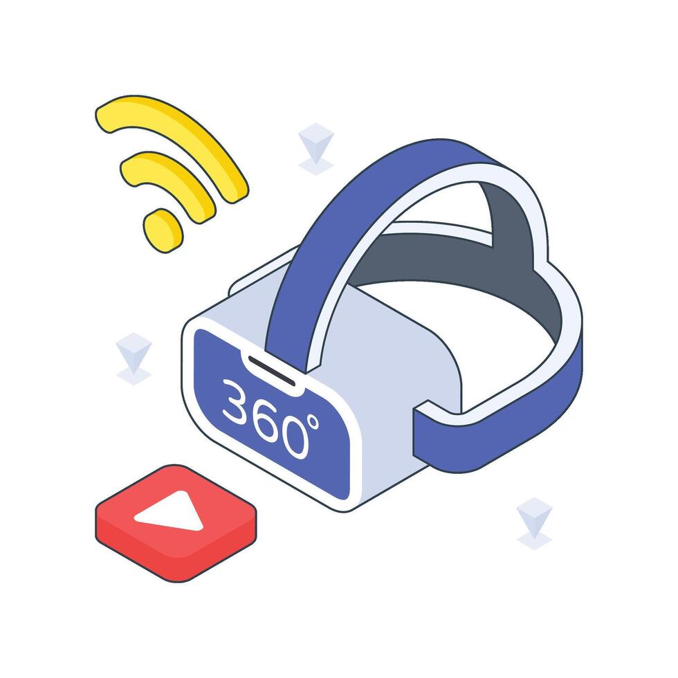 Virtual Reality isometric Colored illustration vector