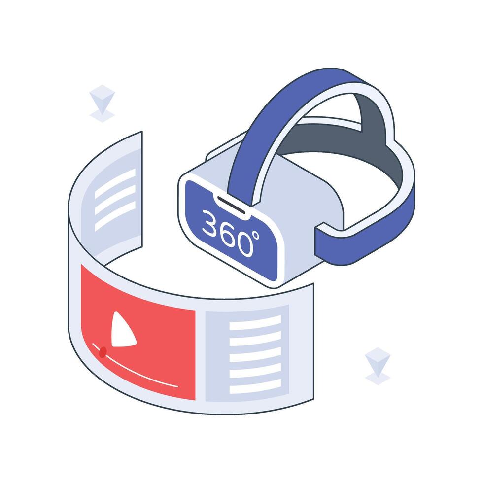 360 Degree isometric Colored illustration vector
