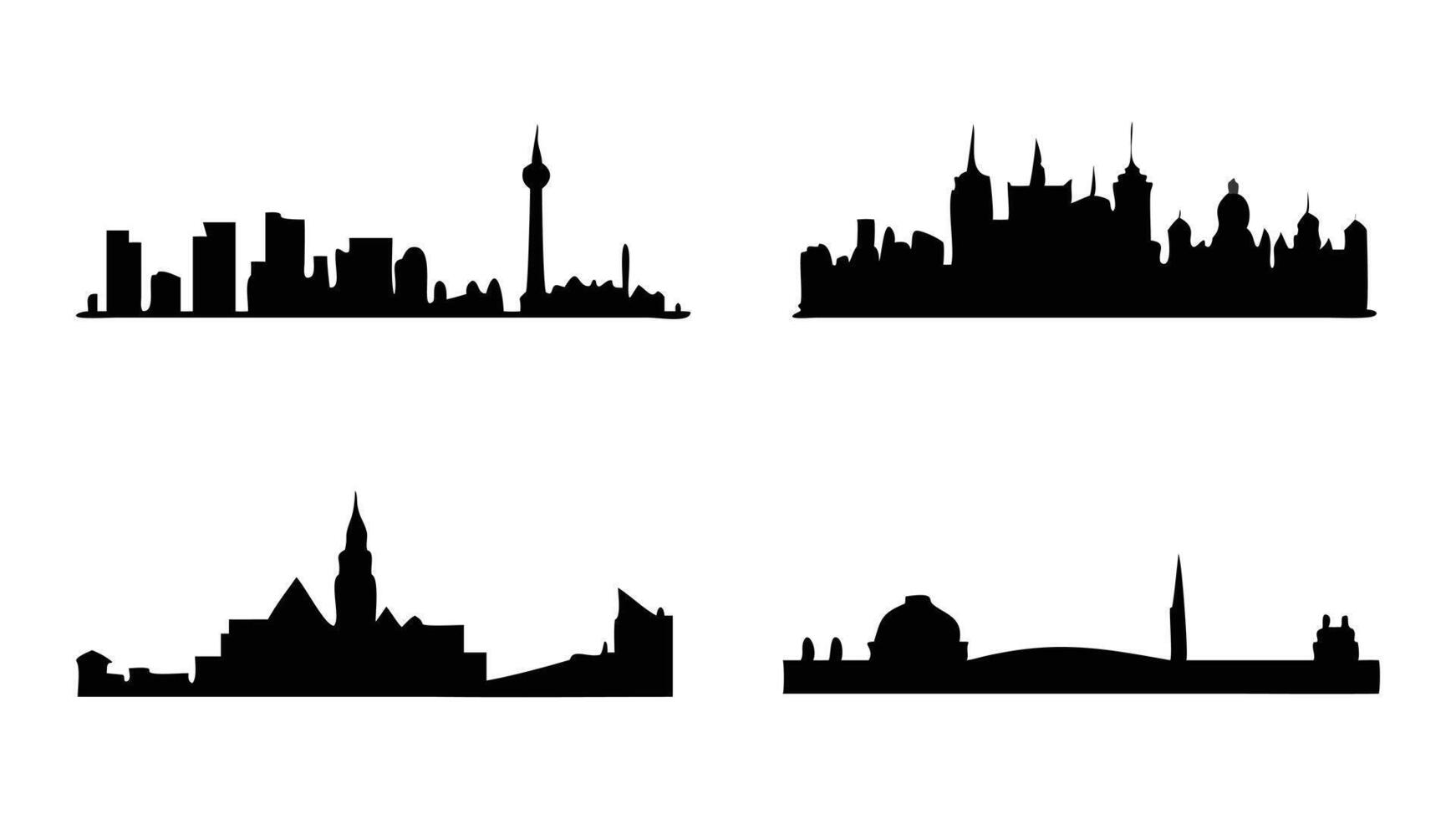 Skyline silhouette set vector