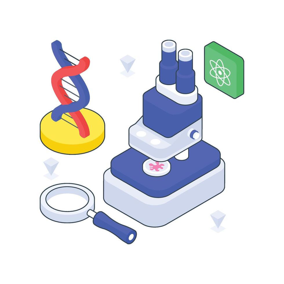 Medical Research isometric Colored illustration. EPS File stock illustration vector