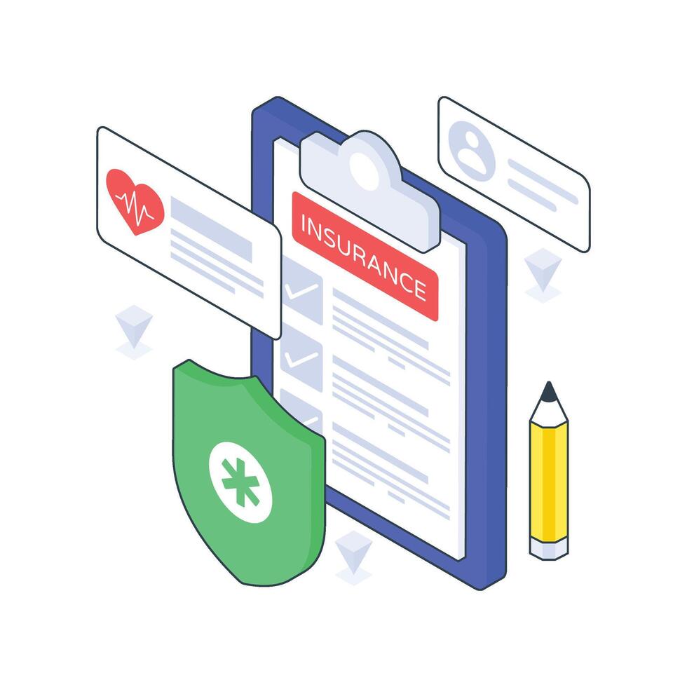 Insurance isometric Colored illustration EPS File stock illustration vector