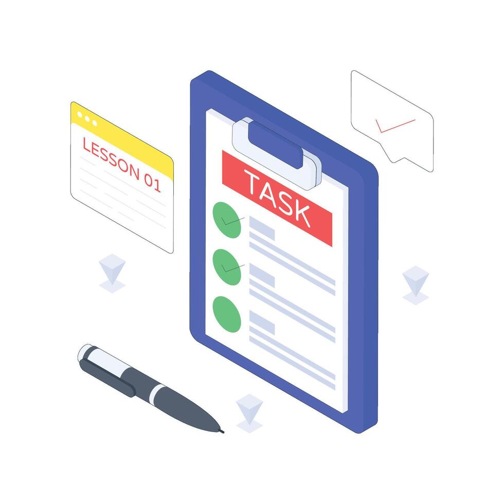 Submitting Task isometric Colored illustration vector