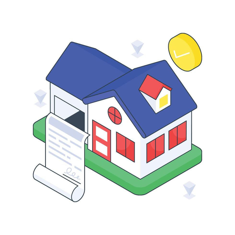Approved property isometric Colored illustration vector